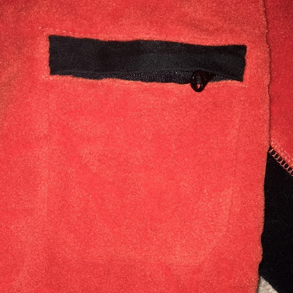 Old Navy Fleece three quarter zip in black and orange